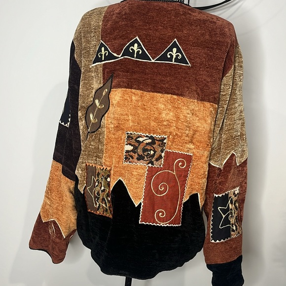 Allure patchwork button up jacket. Women’s sz Large. - Picture 3 of 4